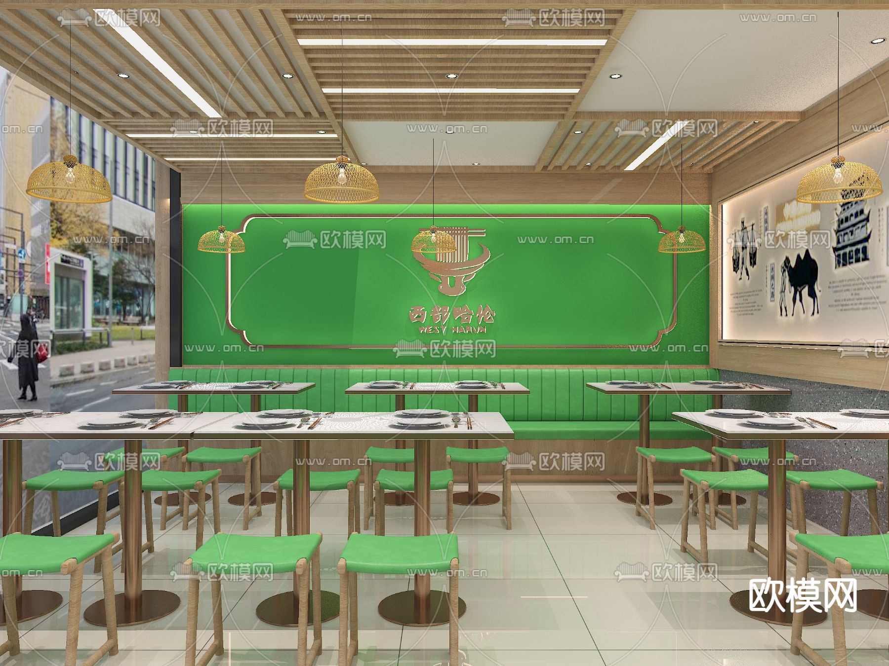 北欧拉面馆免费3d模型下载（渲染图2）