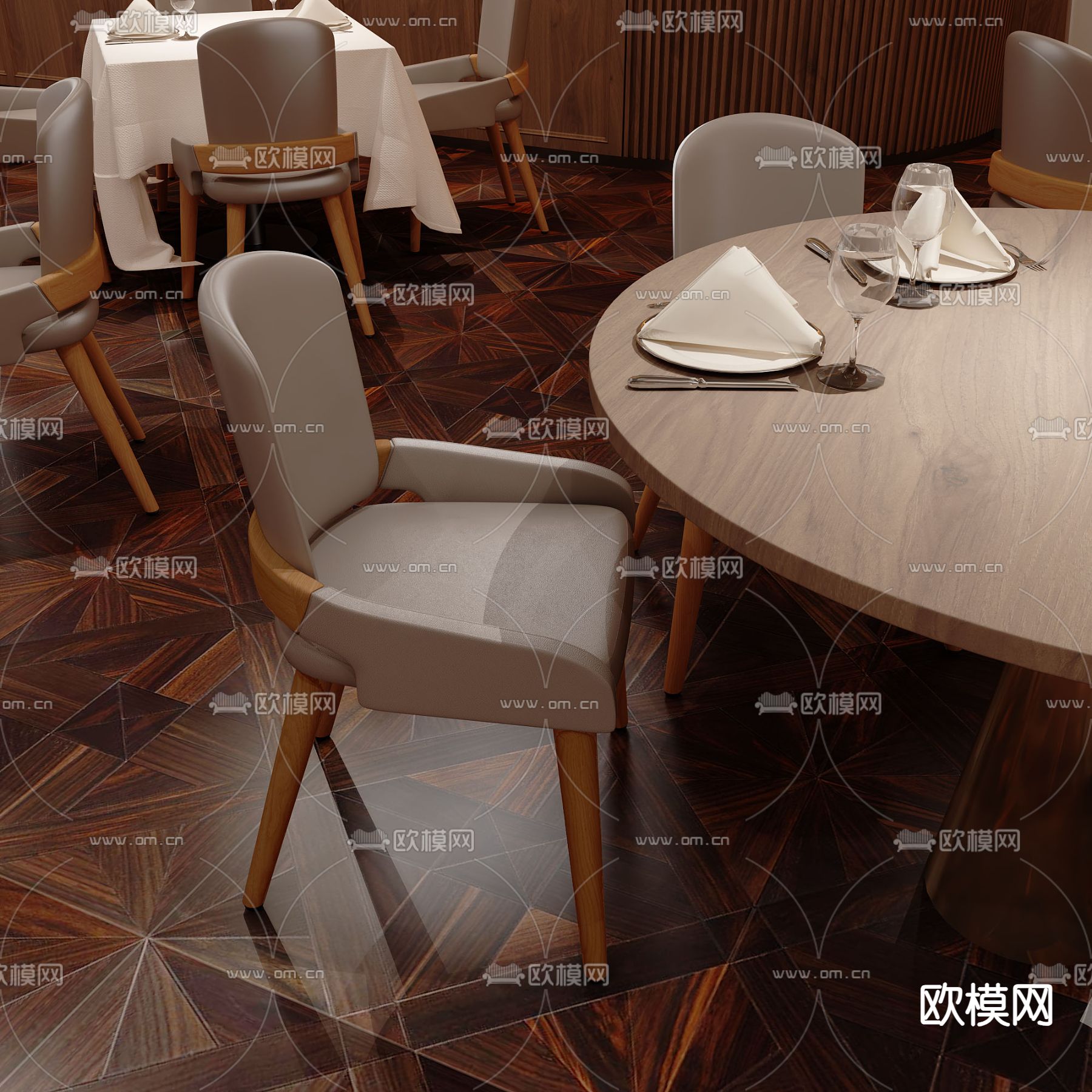 西餐厅3d模型下载（渲染图3）