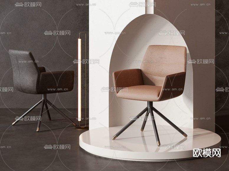 皮革椅子 餐椅3d模型下载