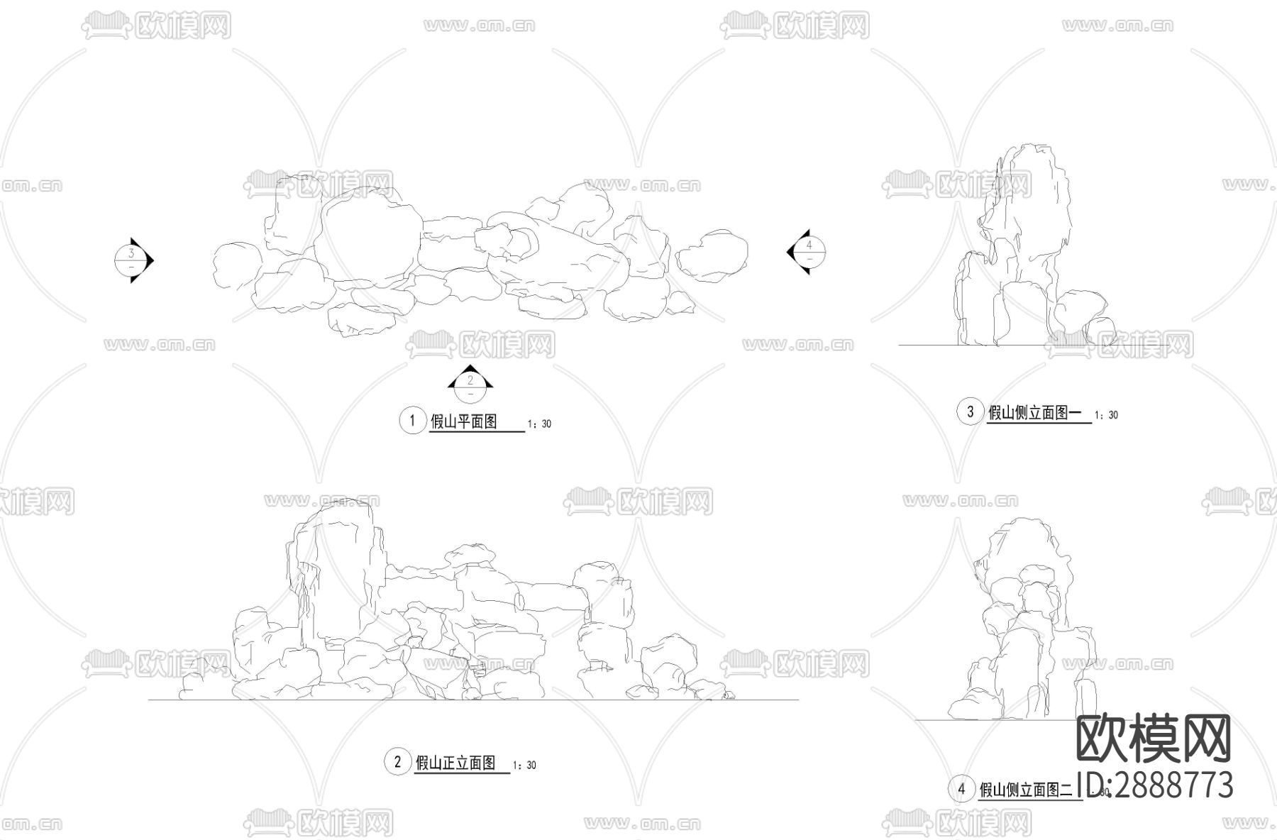 假山cad大样图下载