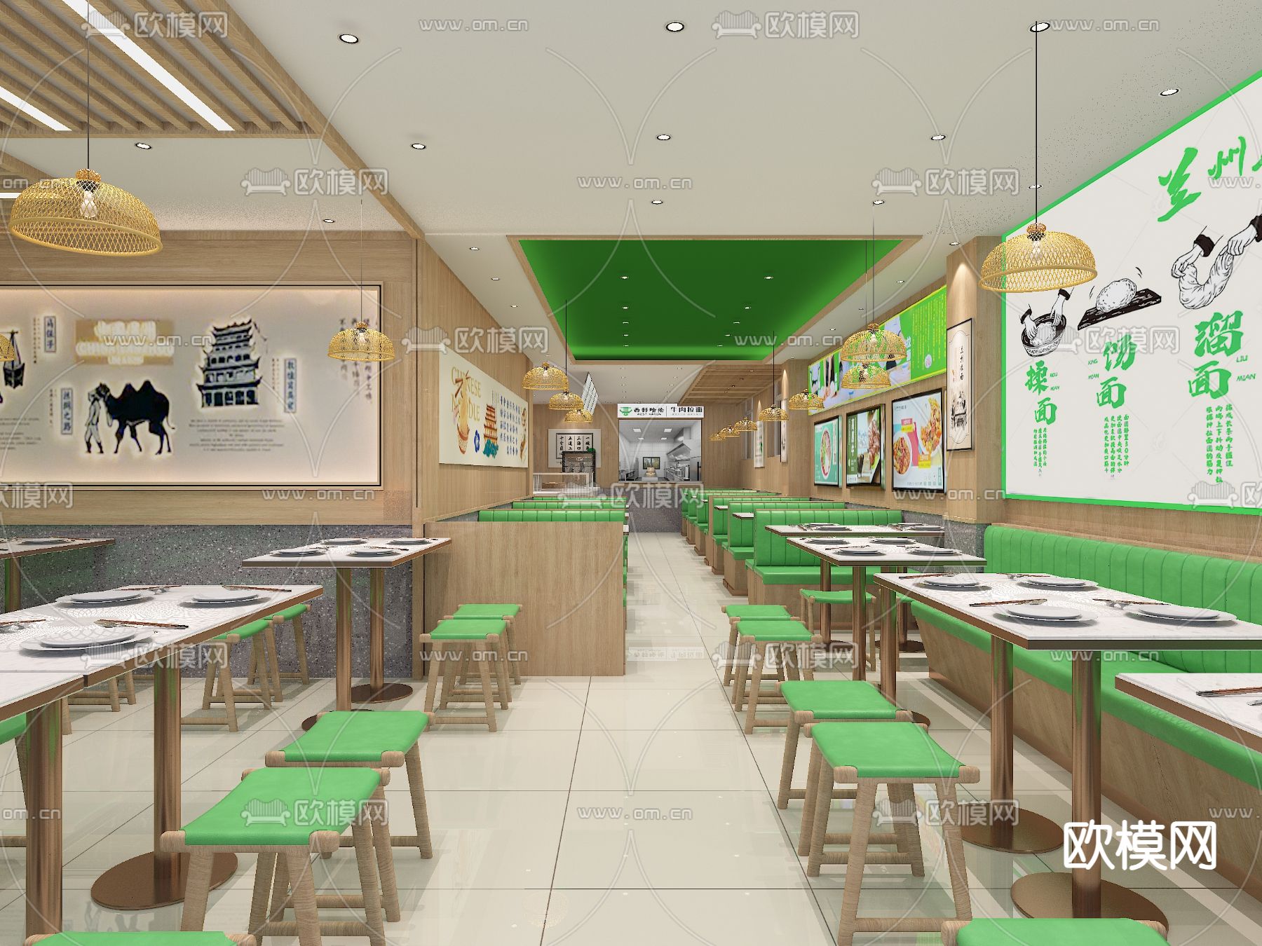 北欧拉面馆免费3d模型下载（渲染图1）