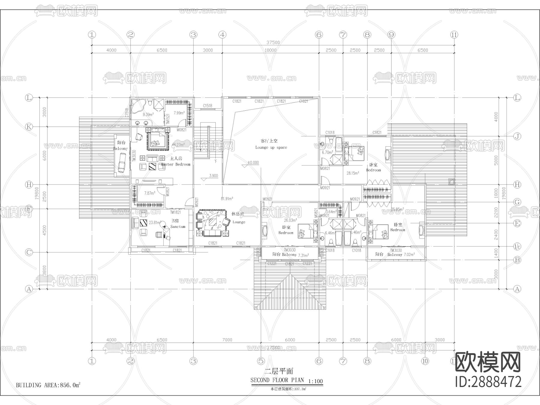 两层农村自建房，农村自建别墅cad施工图下载（渲染图1）