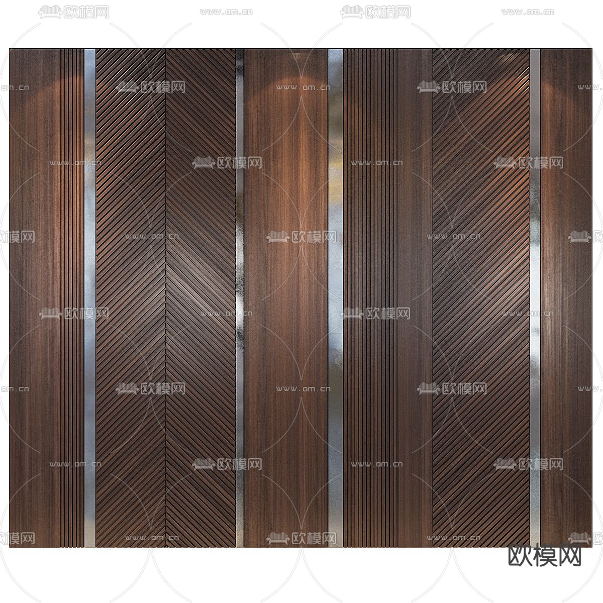造型墙 木饰面 护墙板3d模型下载