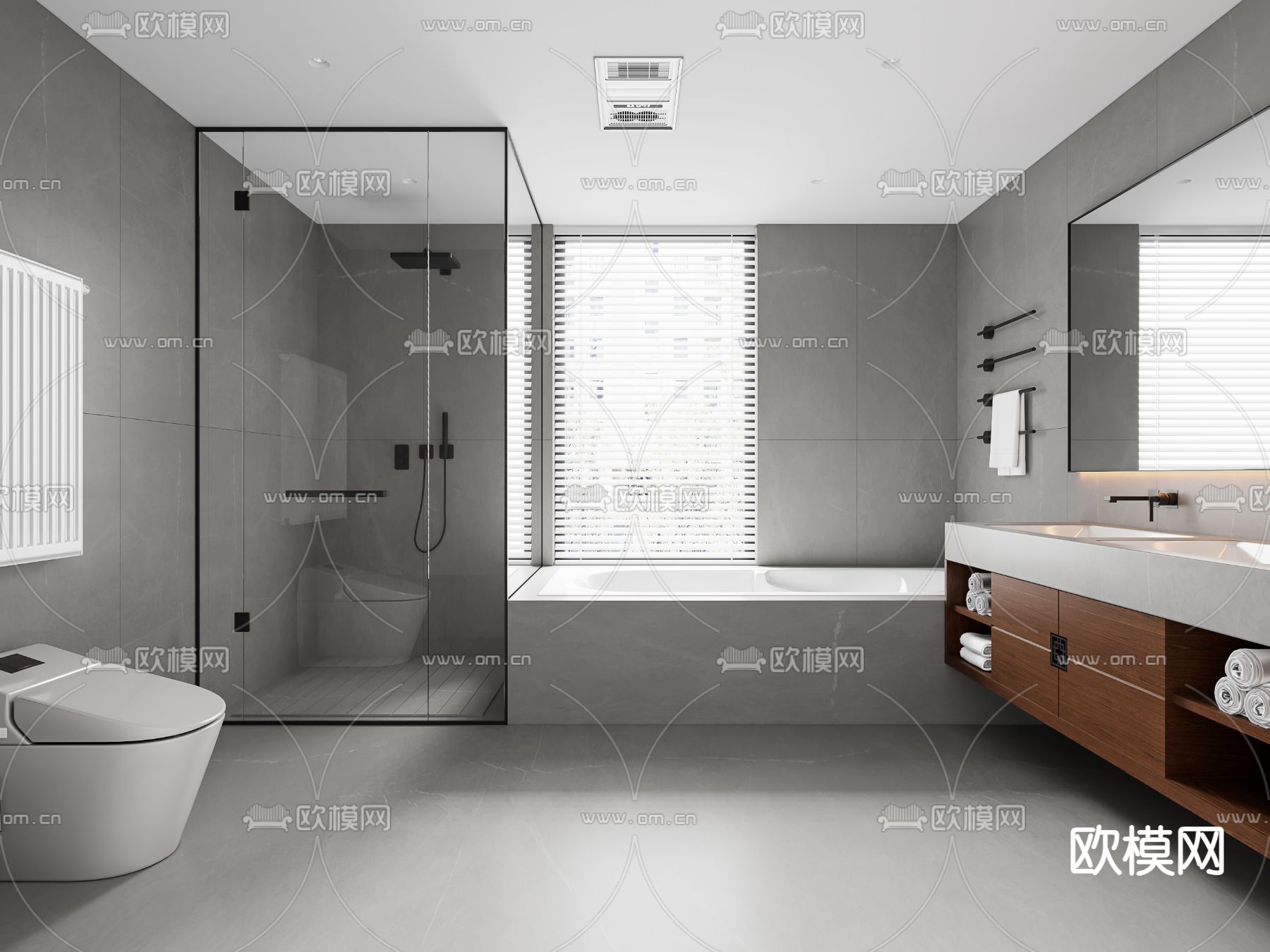 现代卫生间 浴室3d模型下载