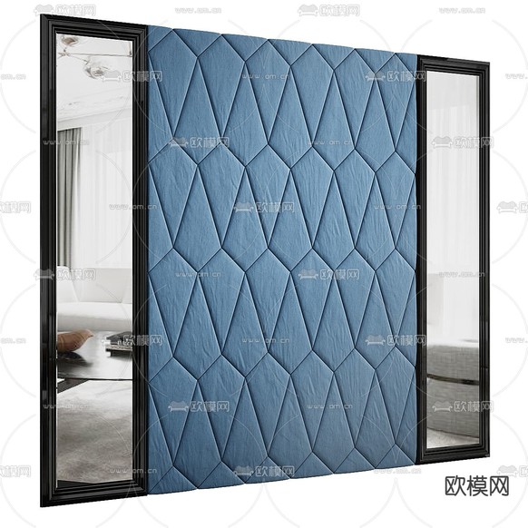 硬包背景 床头背景3d模型下载