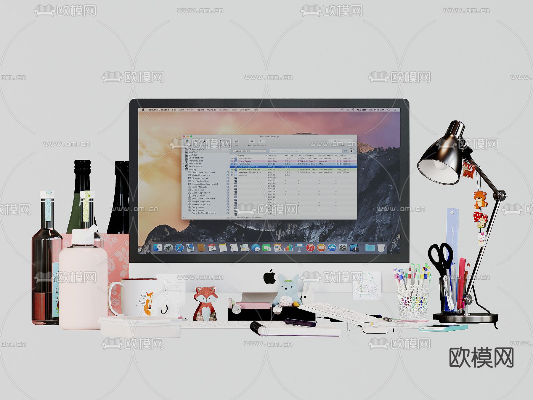 电脑 办公用品su模型下载（渲染图1）