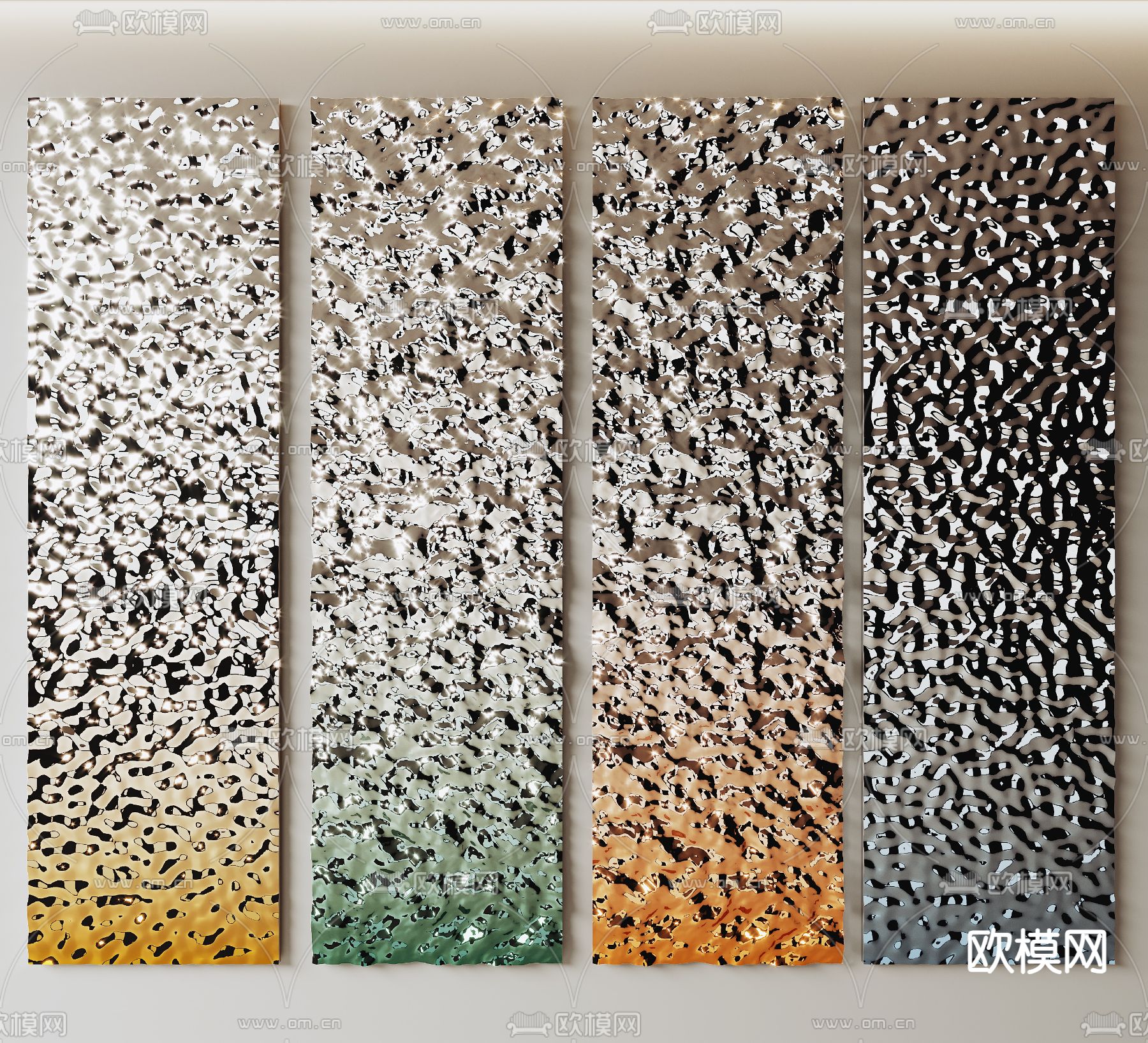 渐变护墙板su模型下载（渲染图1）