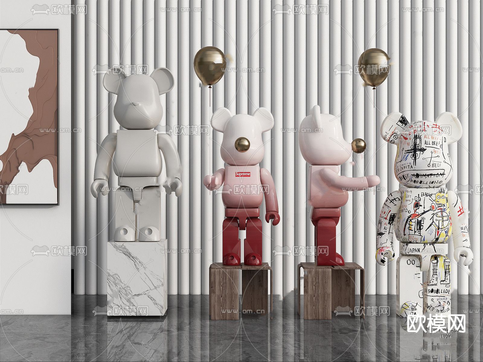 雕塑摆件 暴力熊su模型下载