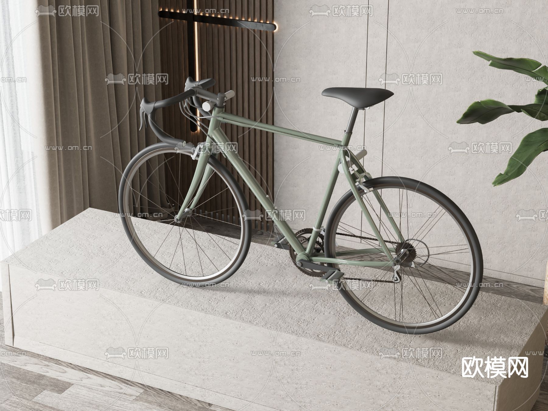 现代自行车su模型下载（渲染图1）