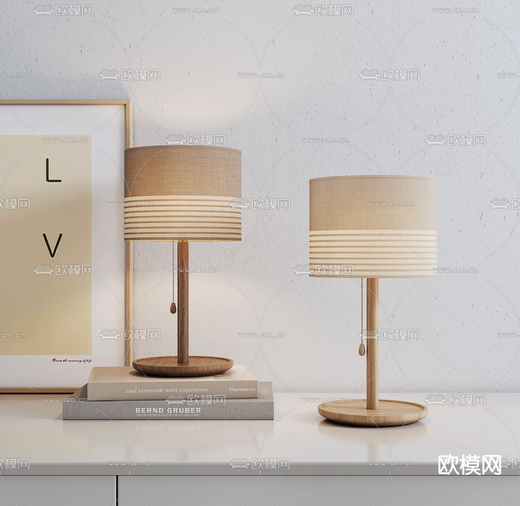 北欧台灯su模型下载（渲染图1）