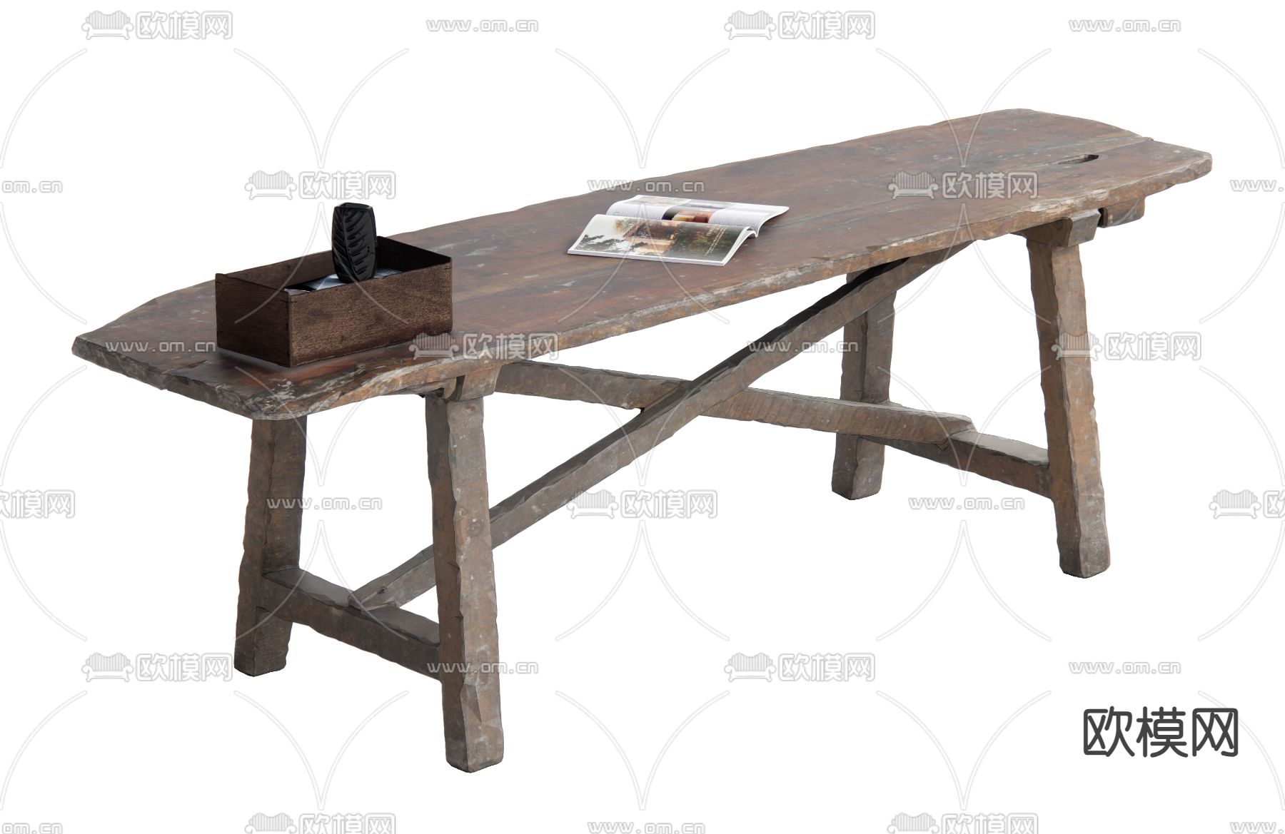 侘寂风桌子su模型下载（渲染图1）