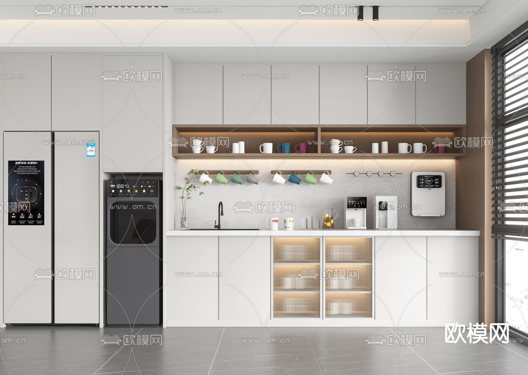 办公室茶水间3d模型下载