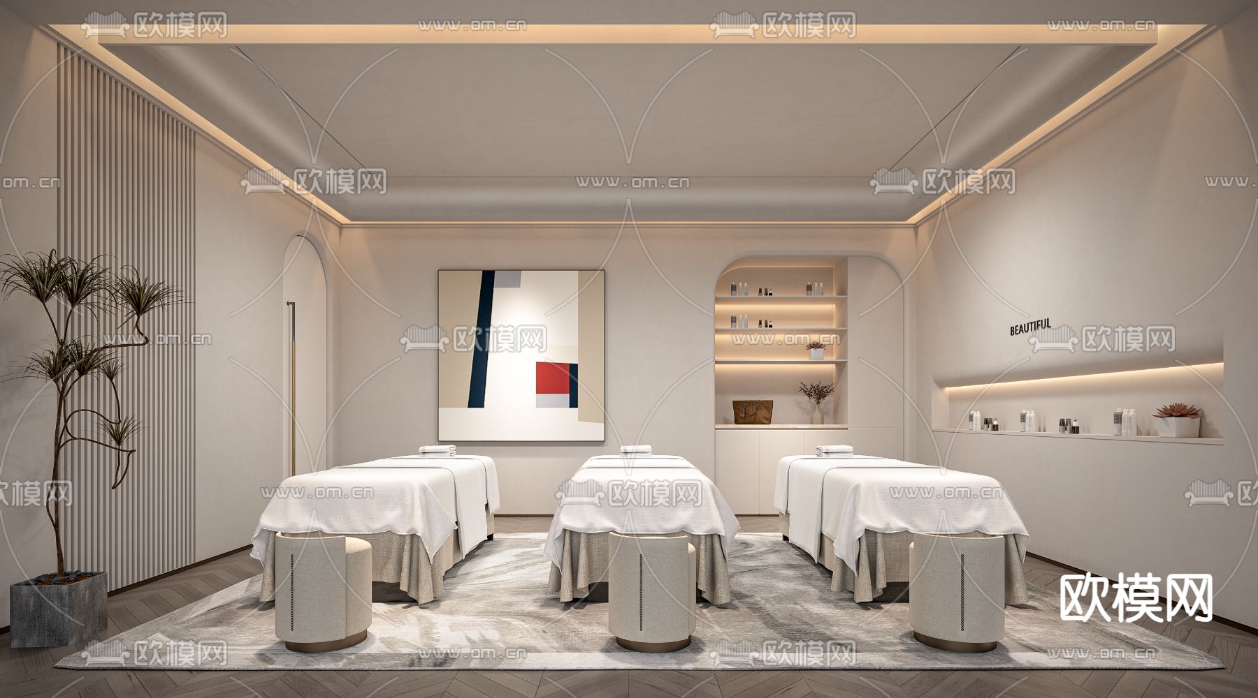 侘寂SPA 美容院 护理房3d模型下载