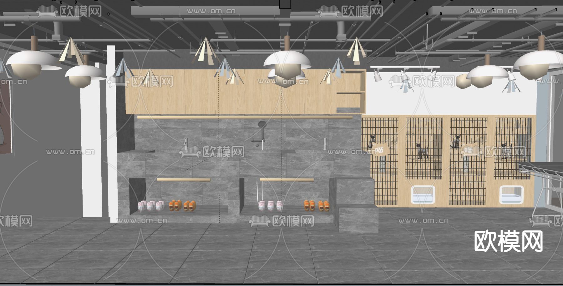 现代宠物店su模型下载（渲染图2）