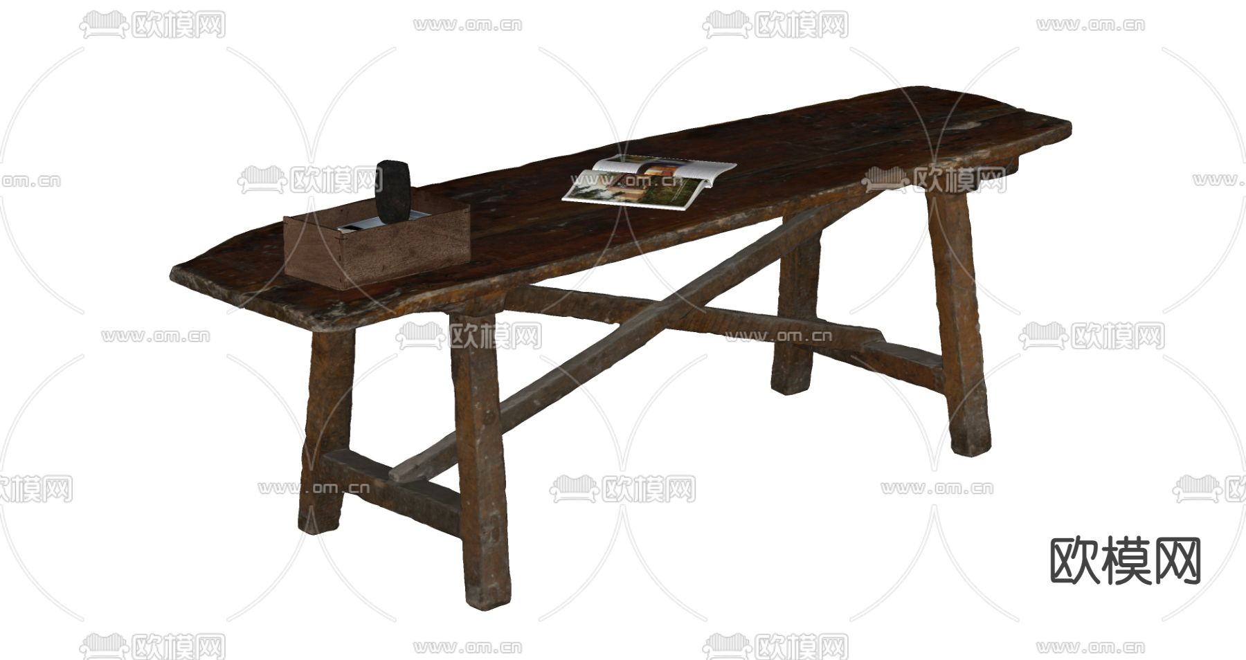 侘寂风桌子su模型下载（渲染图2）