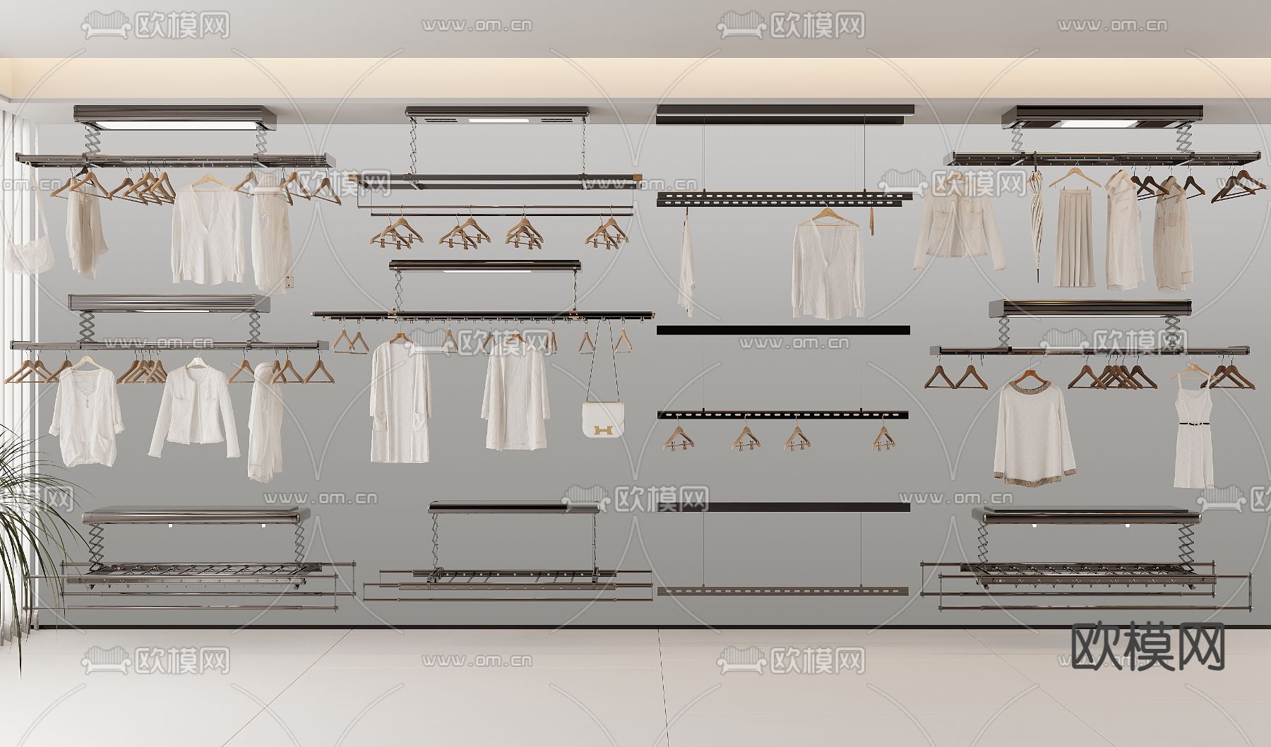 电动晾衣架 升降晾衣架3d模型下载