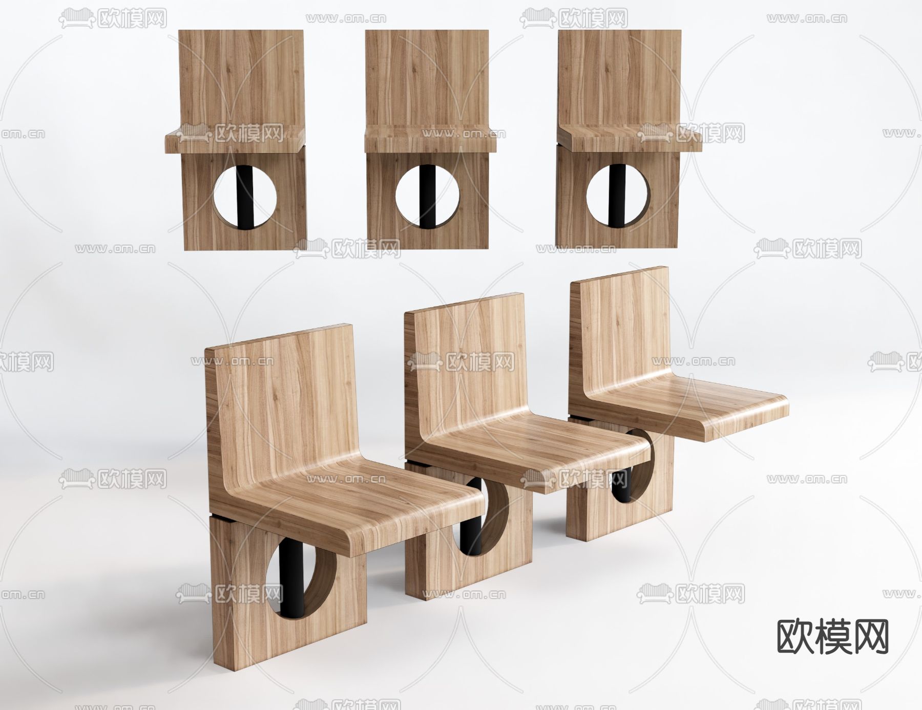 侘寂风餐椅su模型下载（渲染图1）