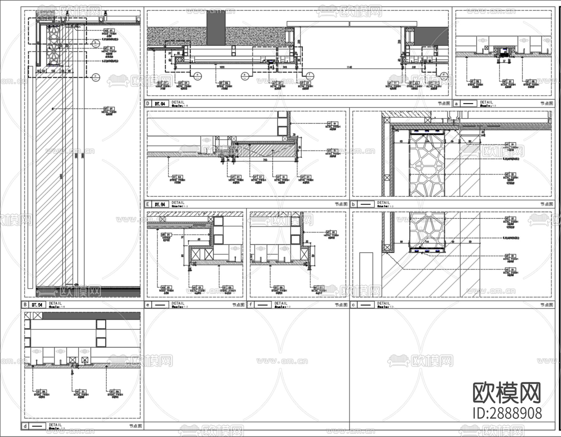 丹健国际-西安凯悦酒店标准层公区走廊cad施工图下载（渲染图2）