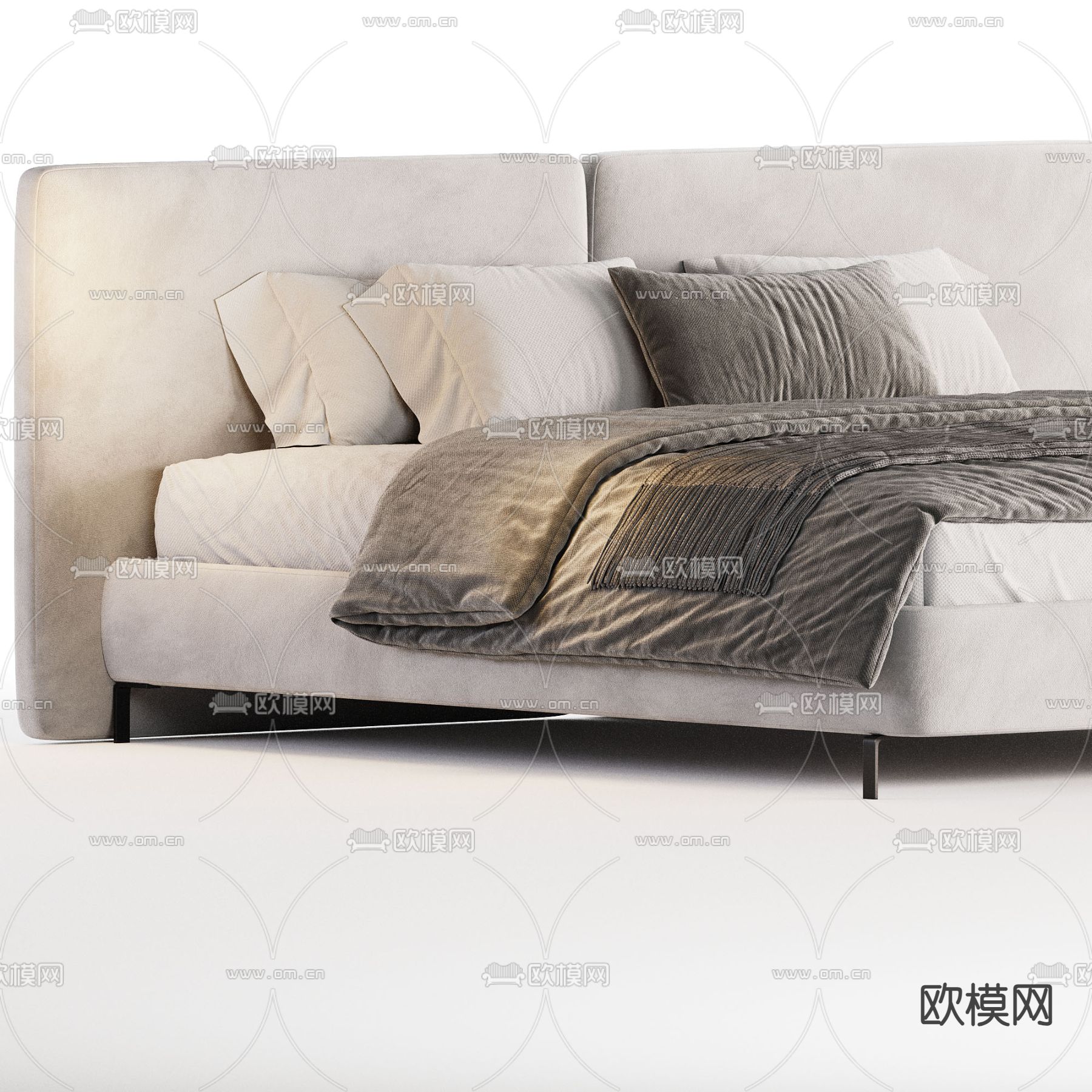 minotti 双人床3d模型下载（渲染图3）