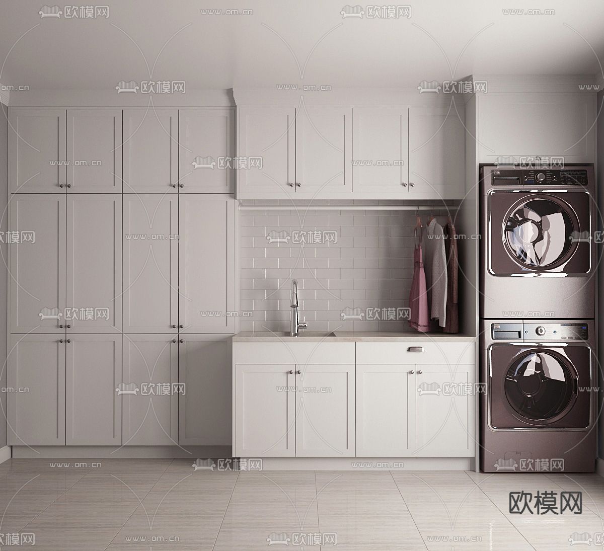 阳台柜 洗衣机柜3d模型下载