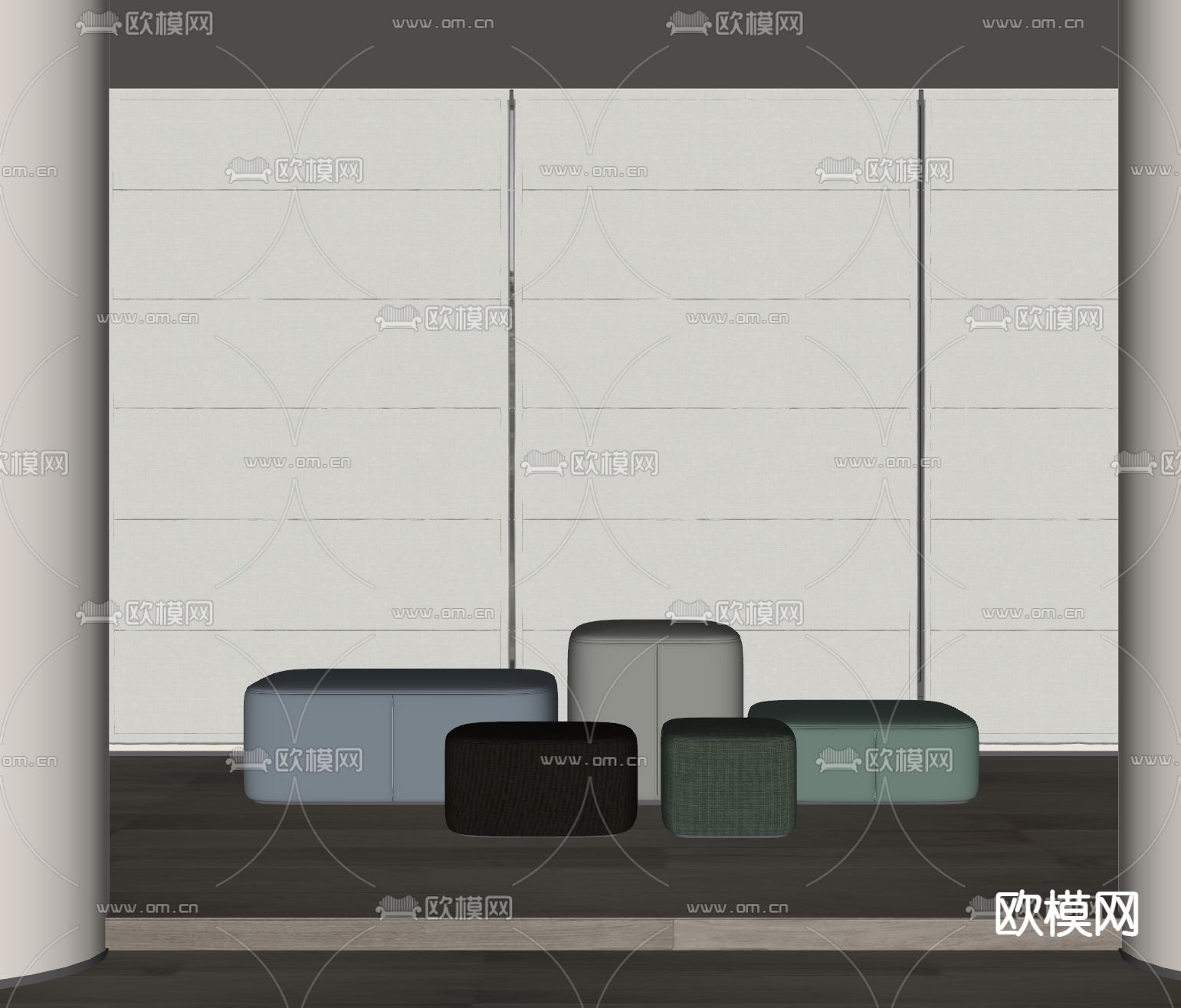 现代休闲沙发su模型下载（渲染图2）