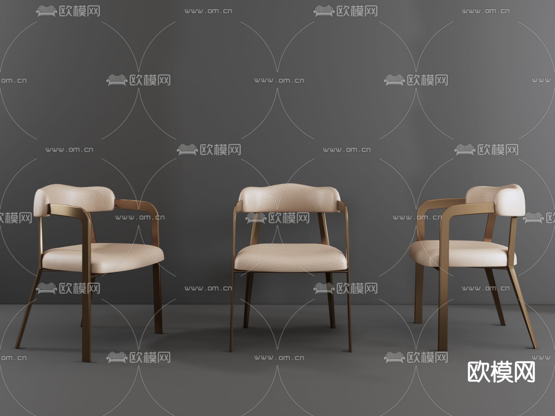 现代单椅 餐椅su模型下载（渲染图1）