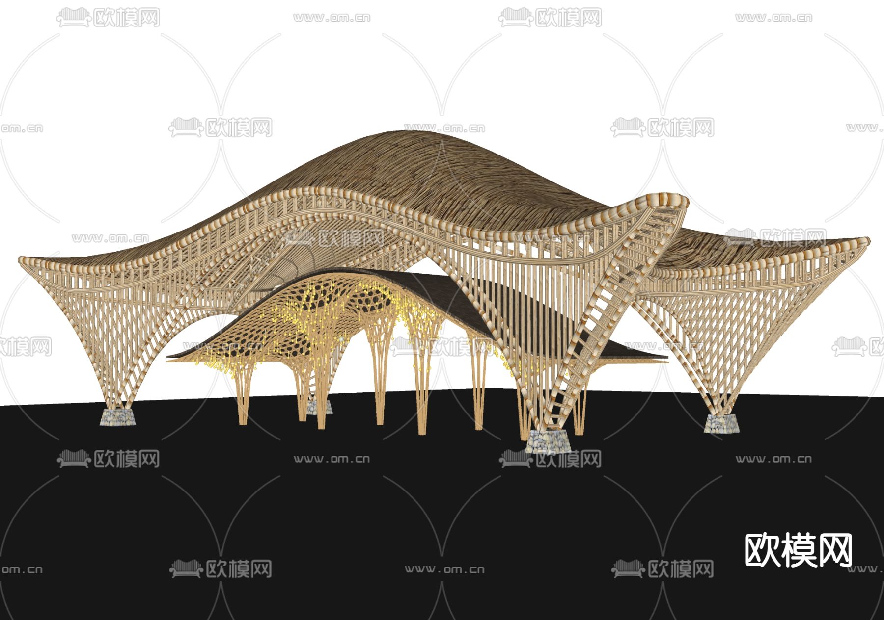 绿植盆栽su模型下载（渲染图2）