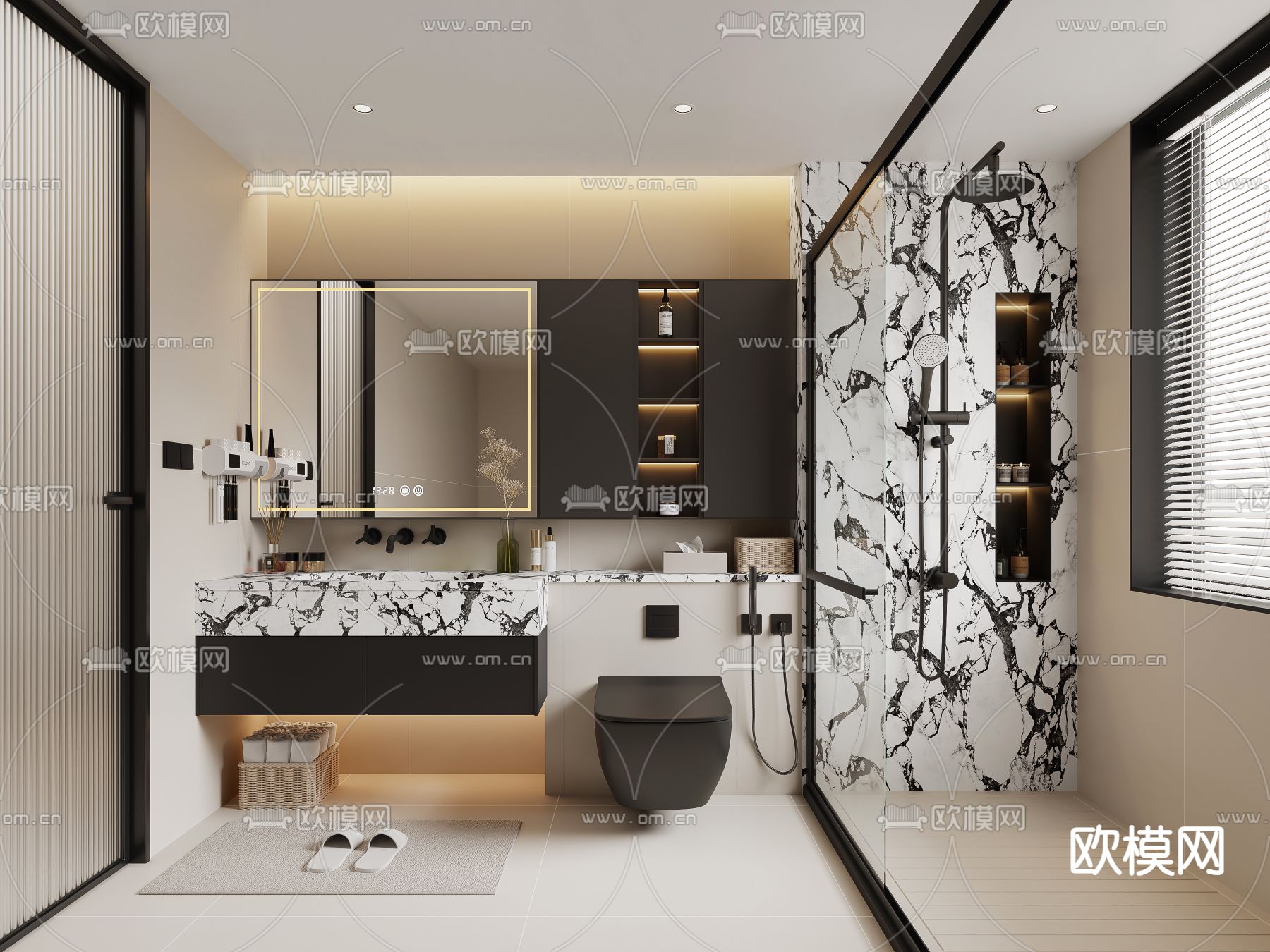 轻奢卫生间 浴室3d模型下载