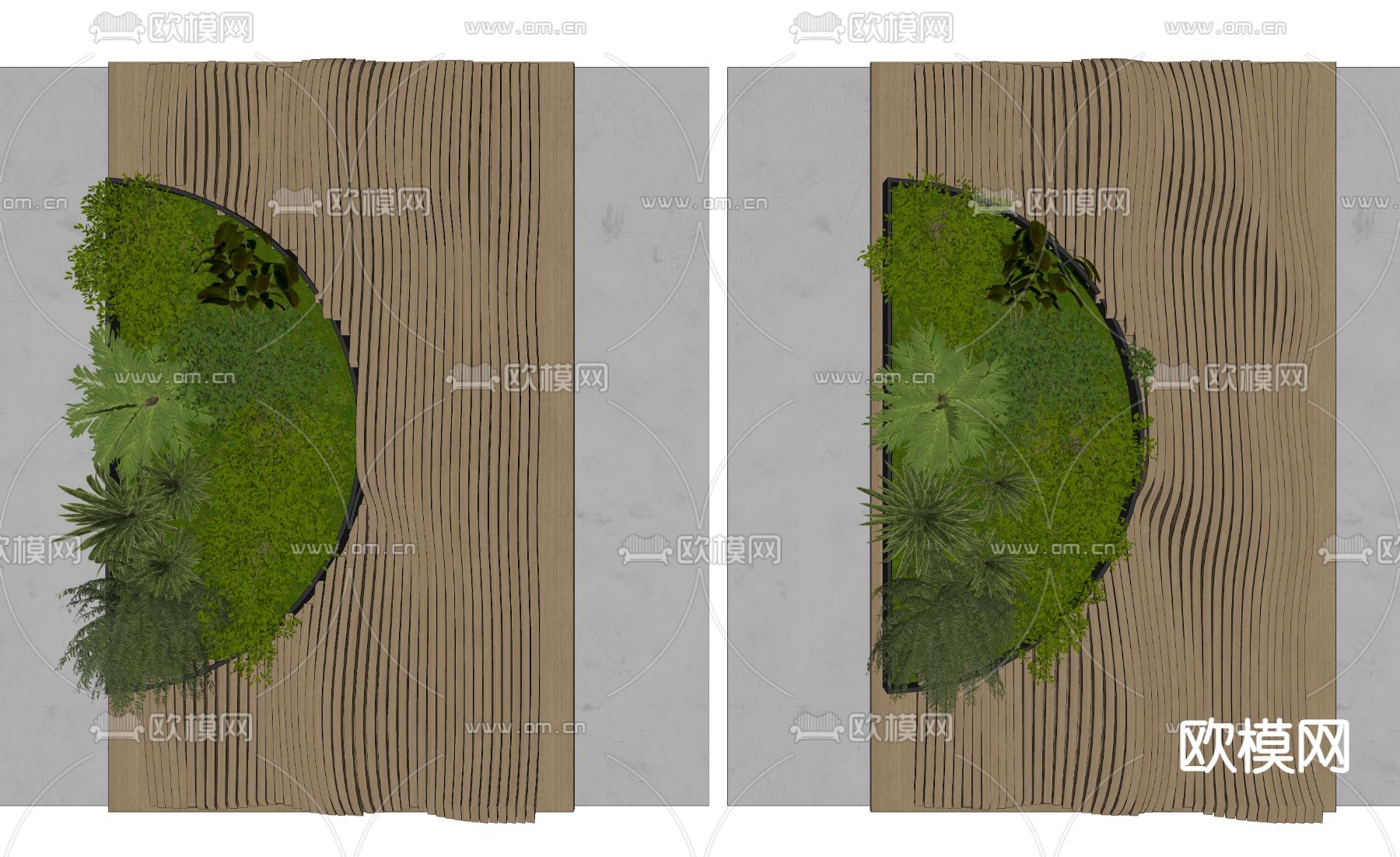植物背景墙su模型下载（渲染图3）