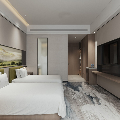  现代酒店客房su模型 