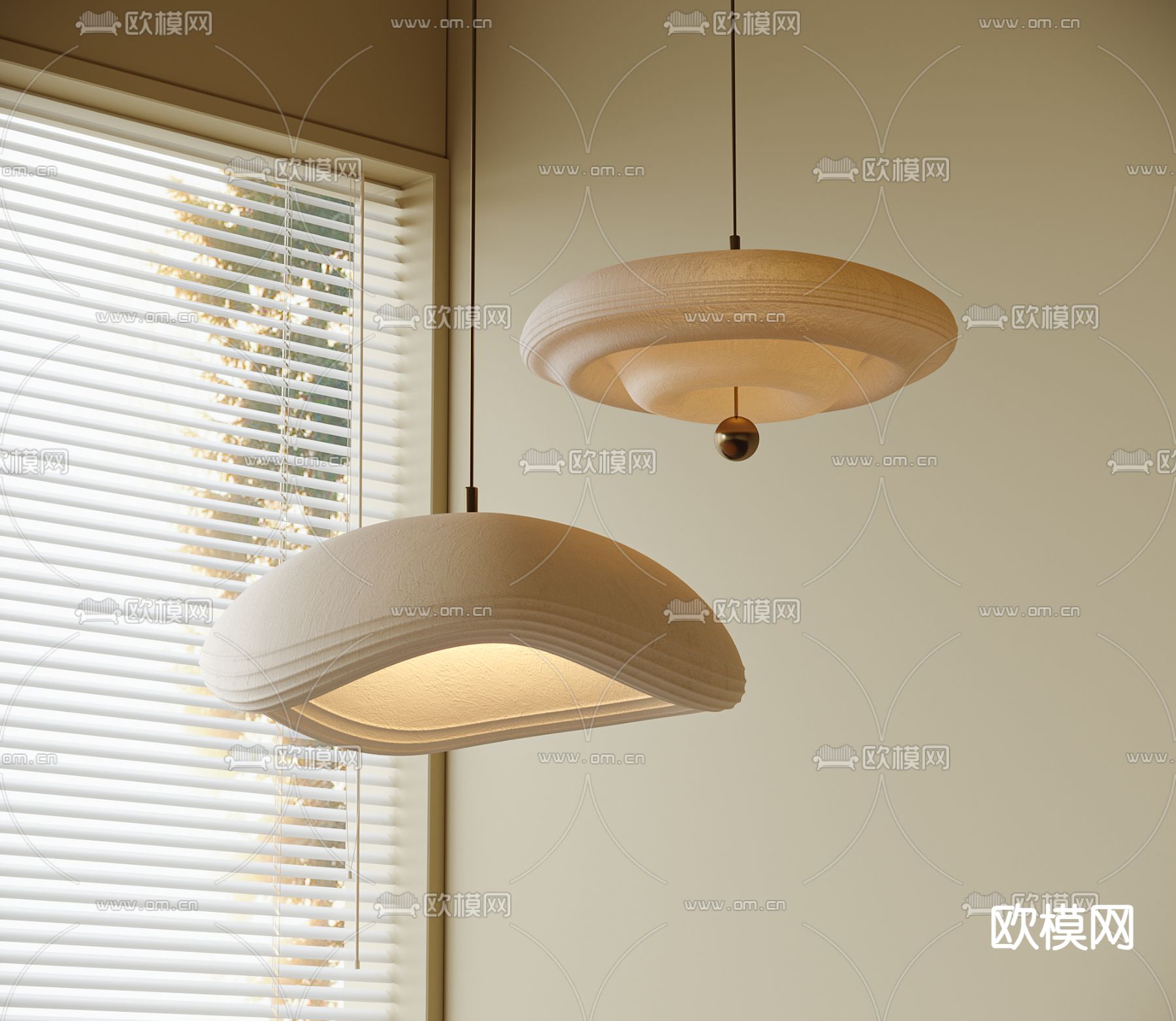 侘寂小吊灯3d模型下载