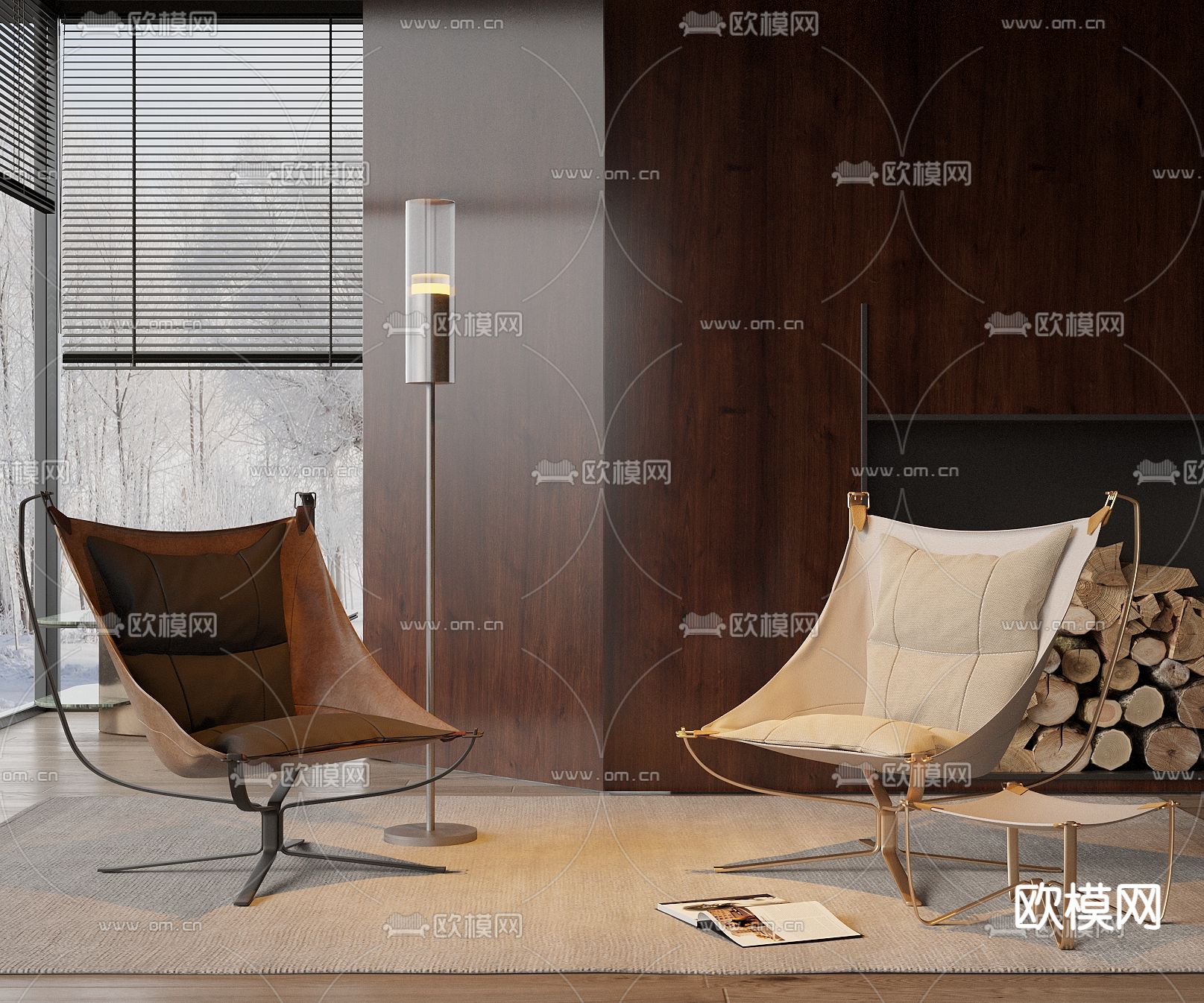 FalconChair 皮革椅子 猎鹰椅 躺椅3d模型下载