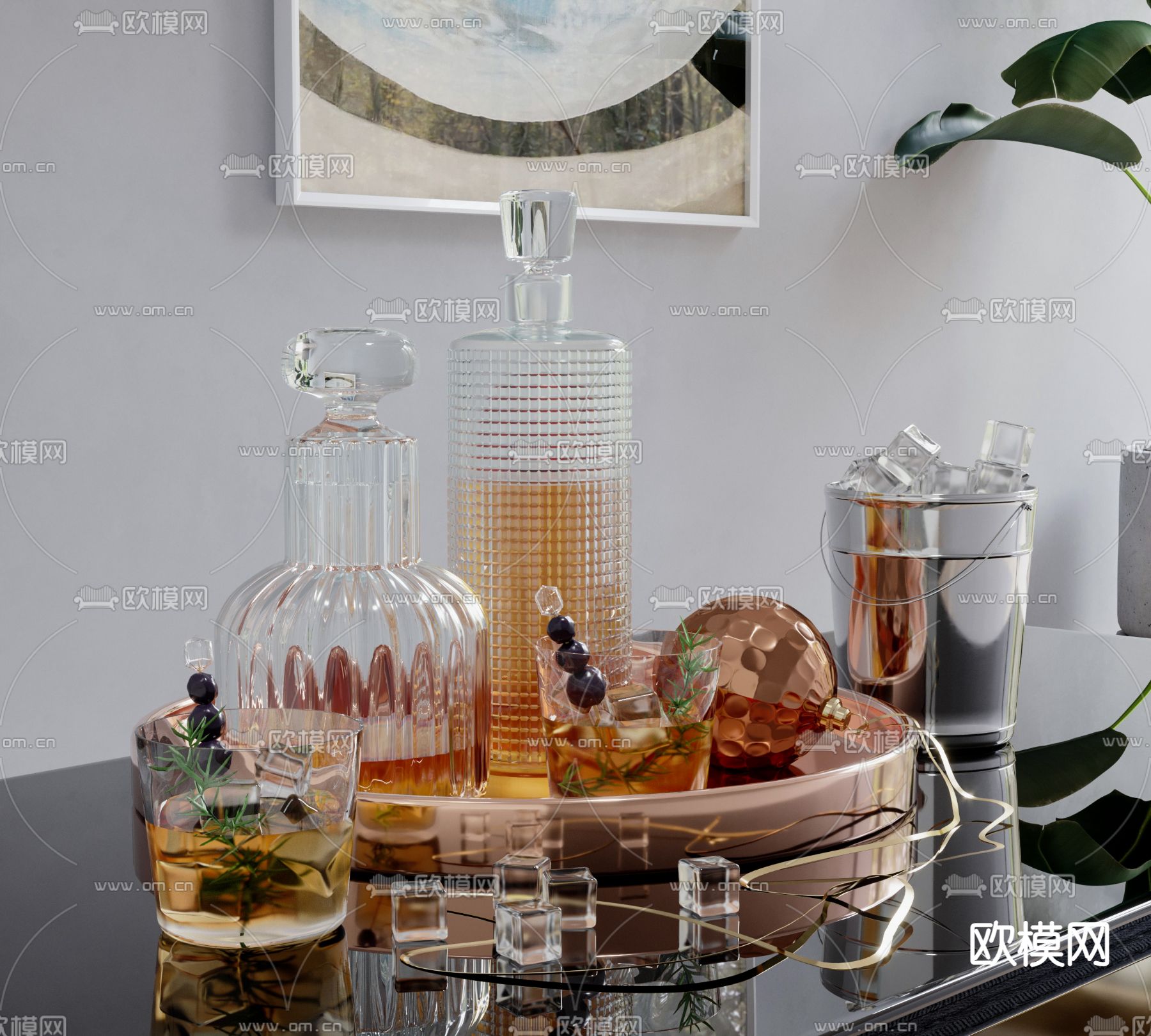 酒水 酒瓶su模型下载（渲染图1）