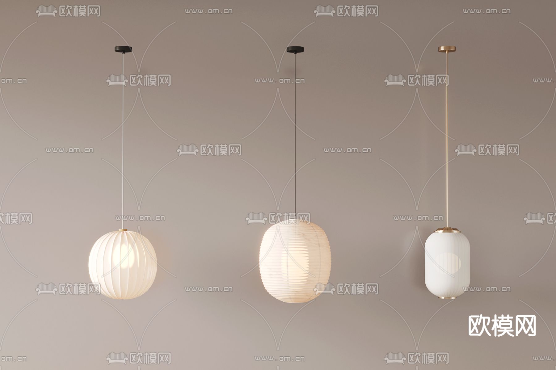 日式吊灯 灯笼吊灯3d模型下载