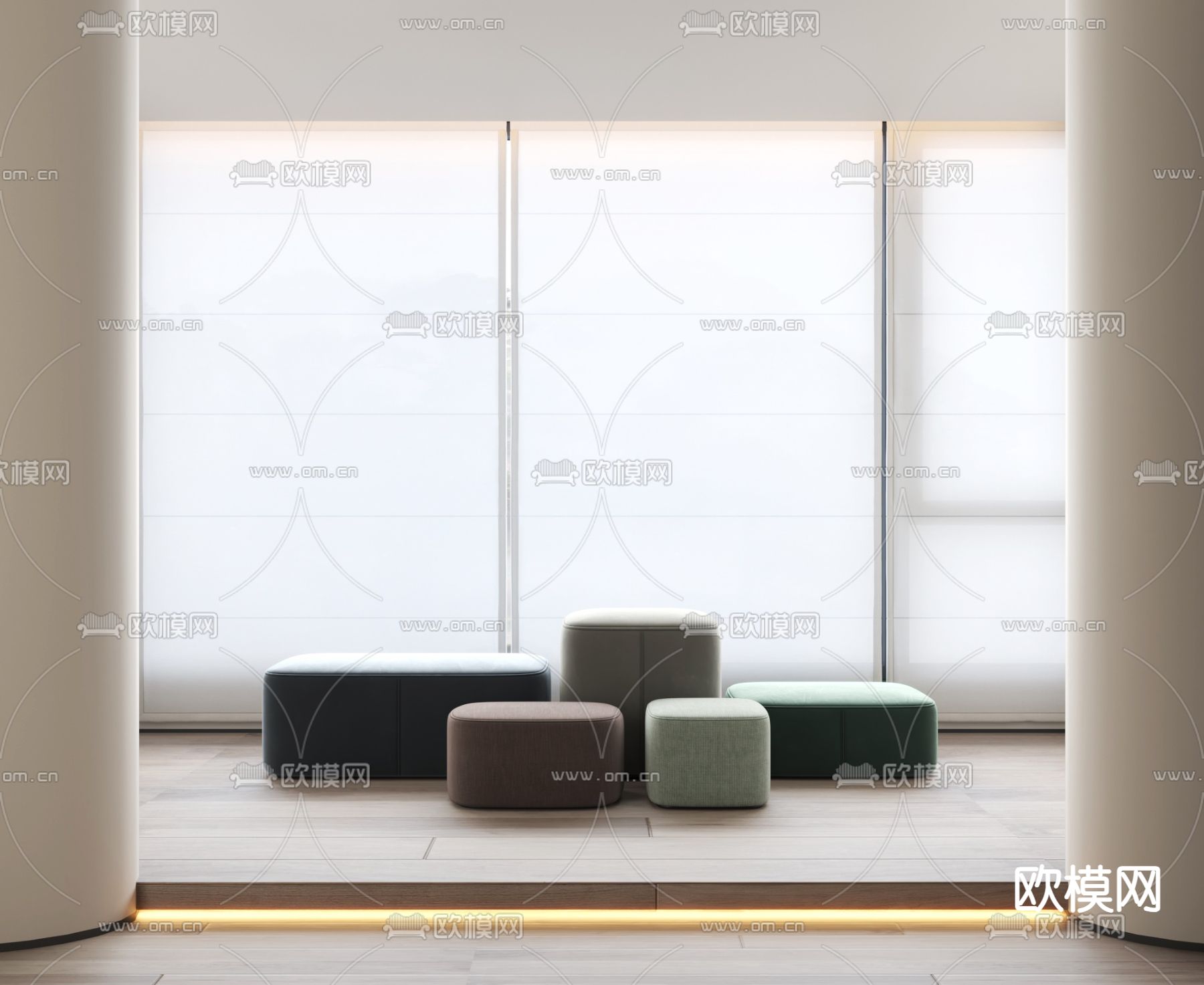 现代休闲沙发su模型下载（渲染图1）