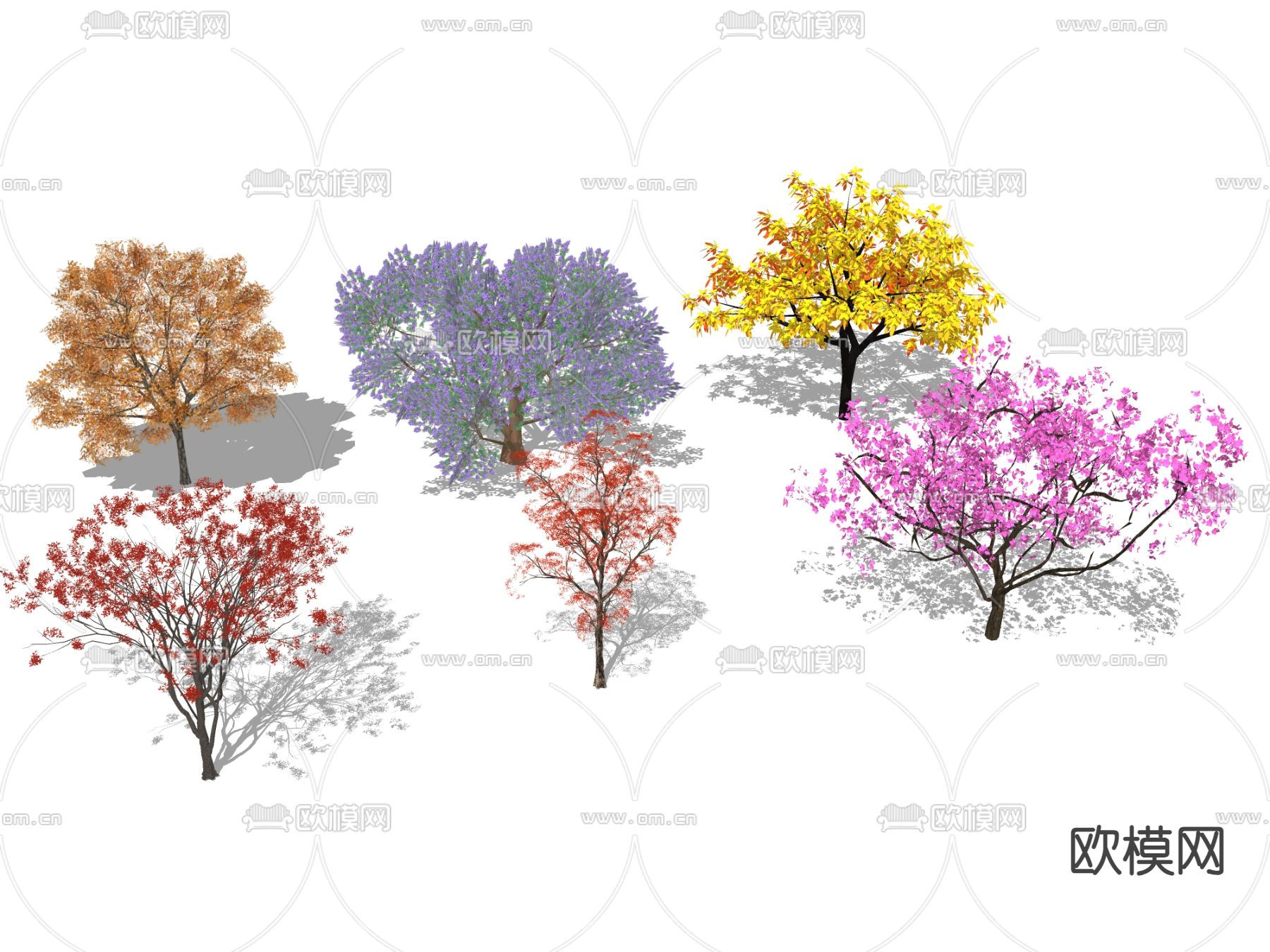 景观树 花树su模型下载