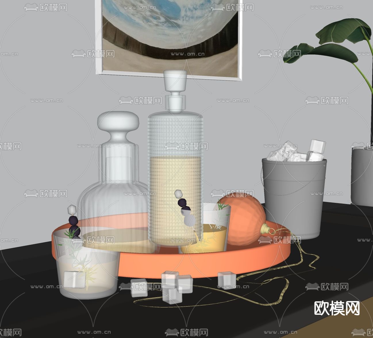 酒水 酒瓶su模型下载（渲染图2）