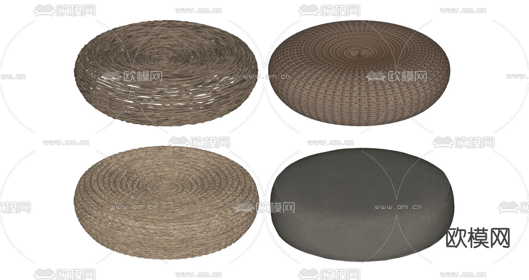 日式蒲团 坐垫su模型下载（渲染图2）