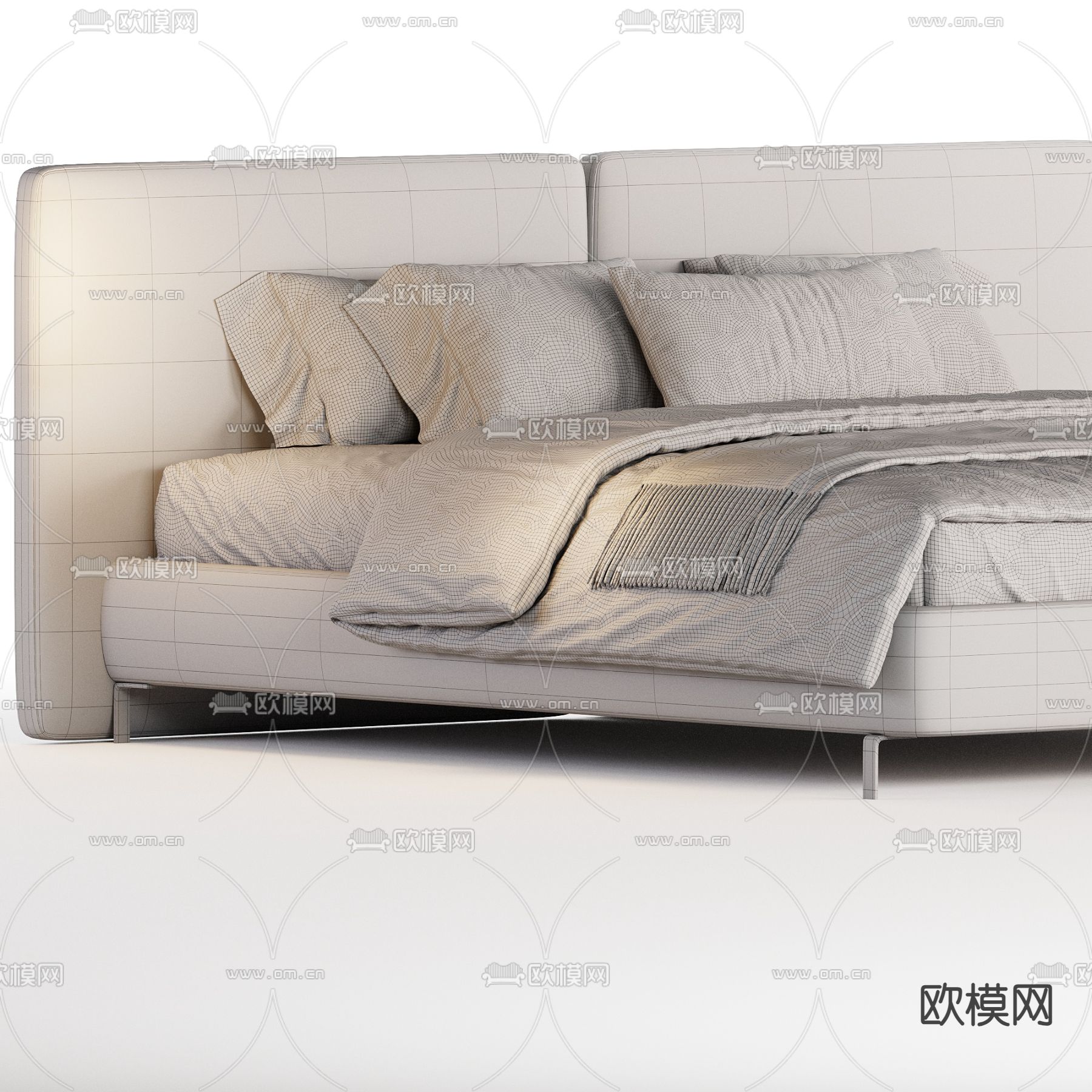 minotti 双人床3d模型下载（渲染图2）