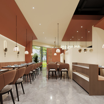 现代快餐厅3d模型