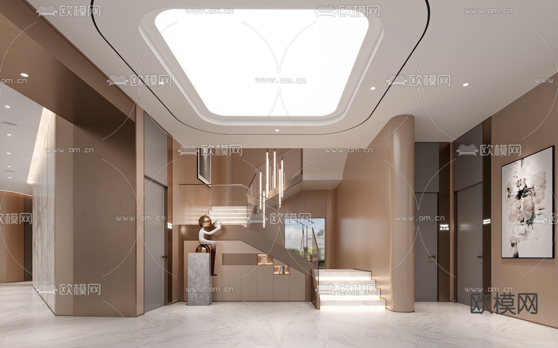 美容院楼梯间 大厅3d模型下载