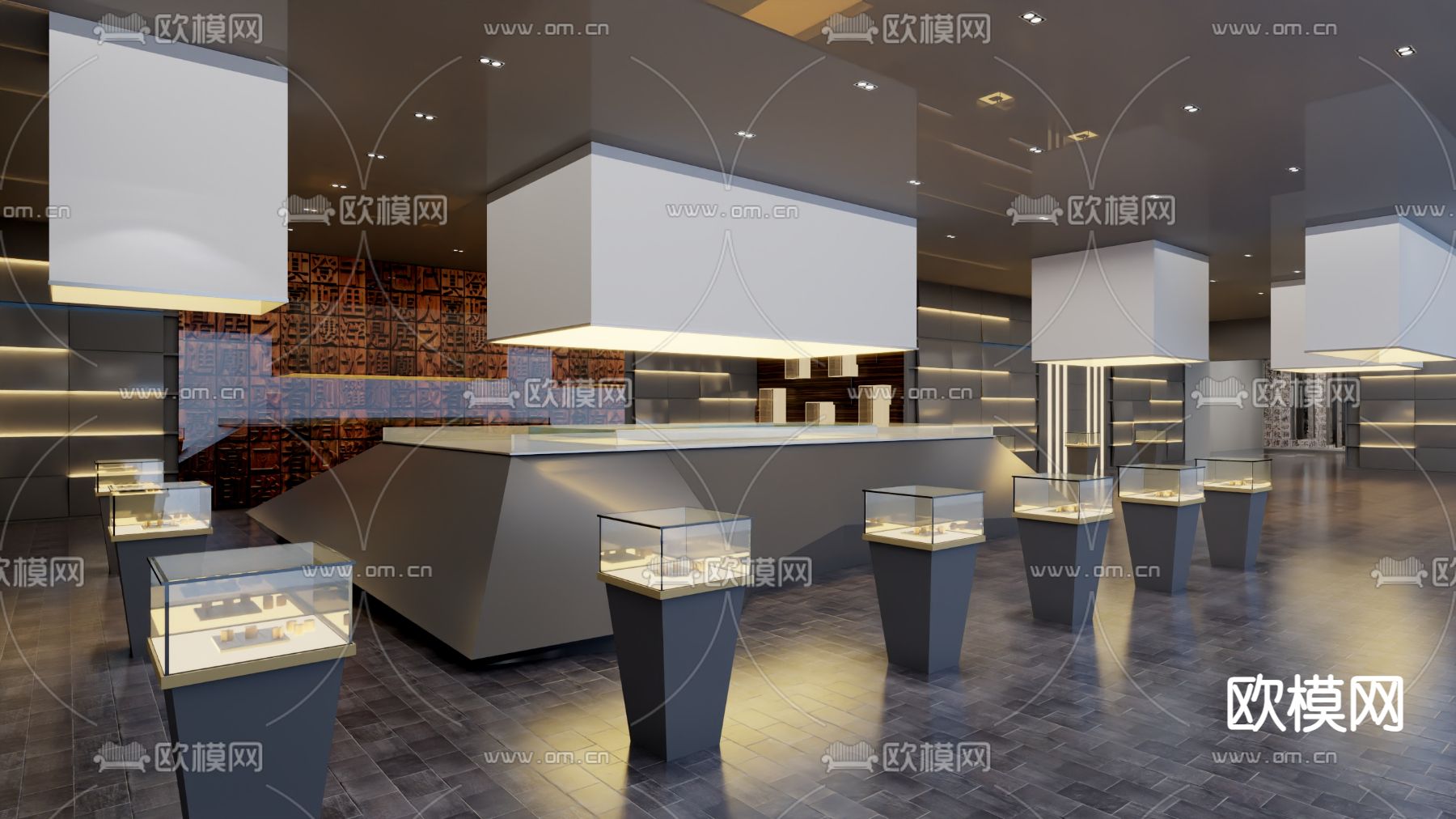 博物馆 文化展厅3d模型下载