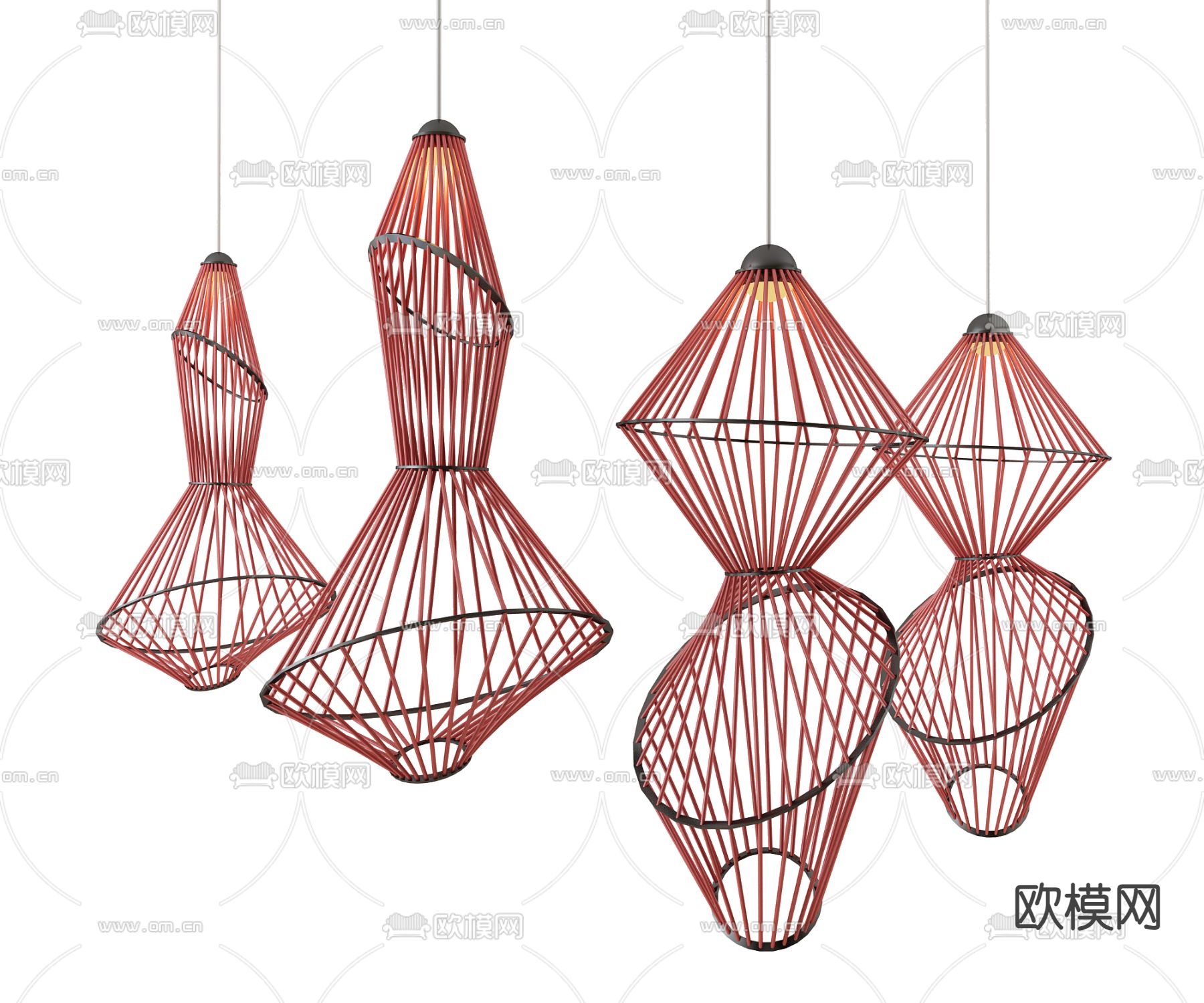 工业风吊灯 铁网吊灯3d模型下载
