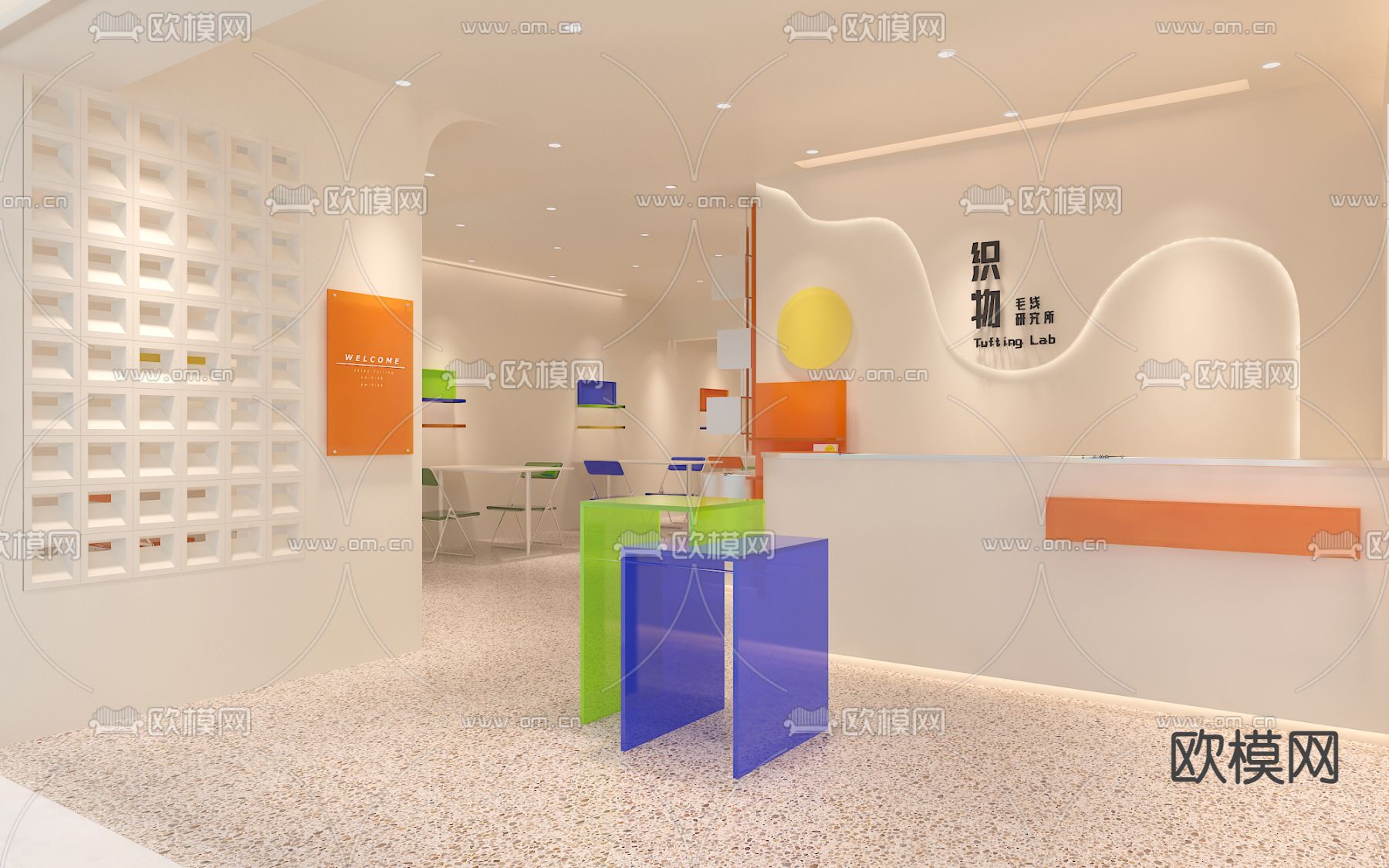 奶油风手工店 编织专卖店3d模型下载（渲染图2）