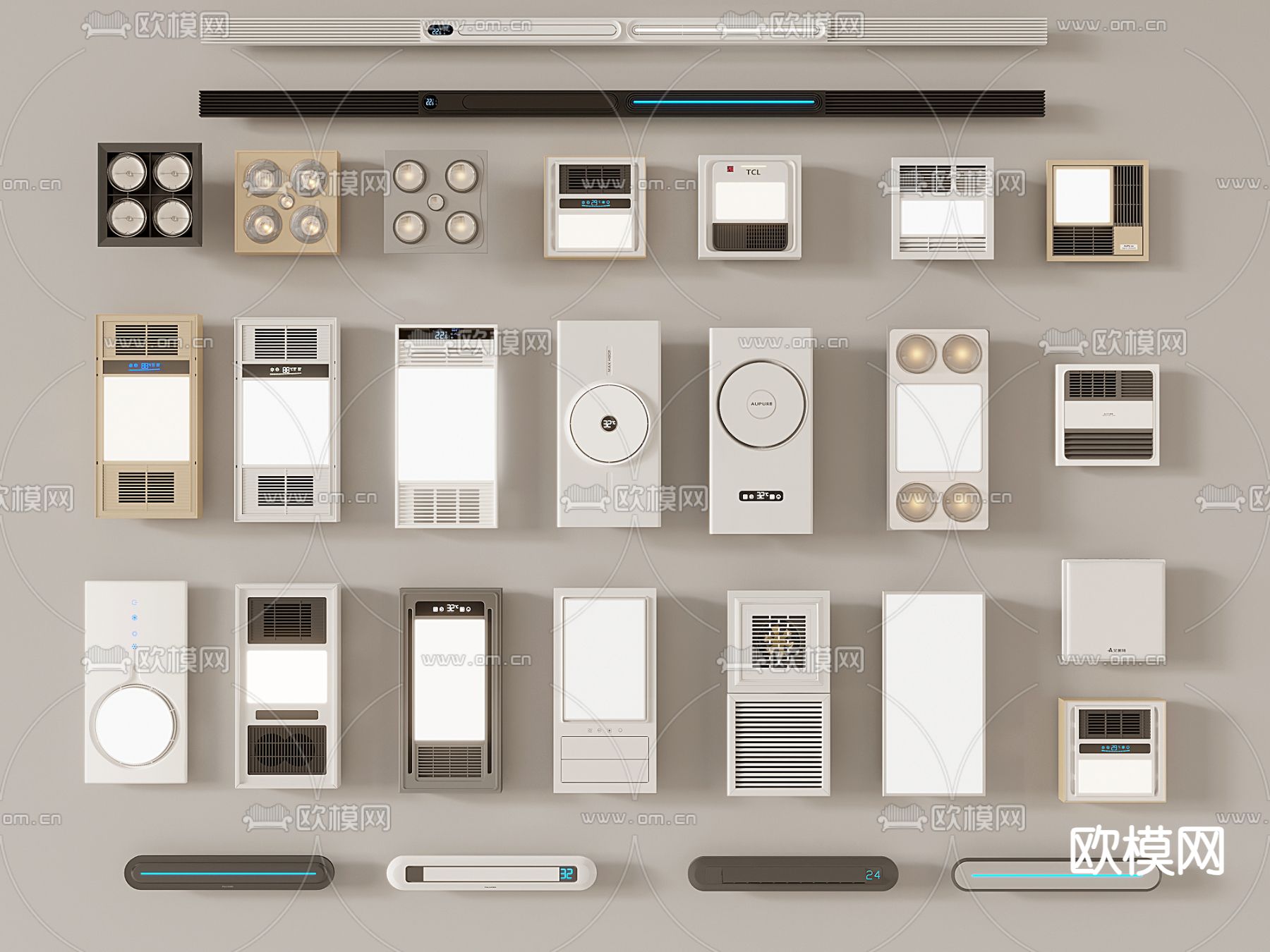 现代浴霸 风暖机su模型下载（渲染图1）