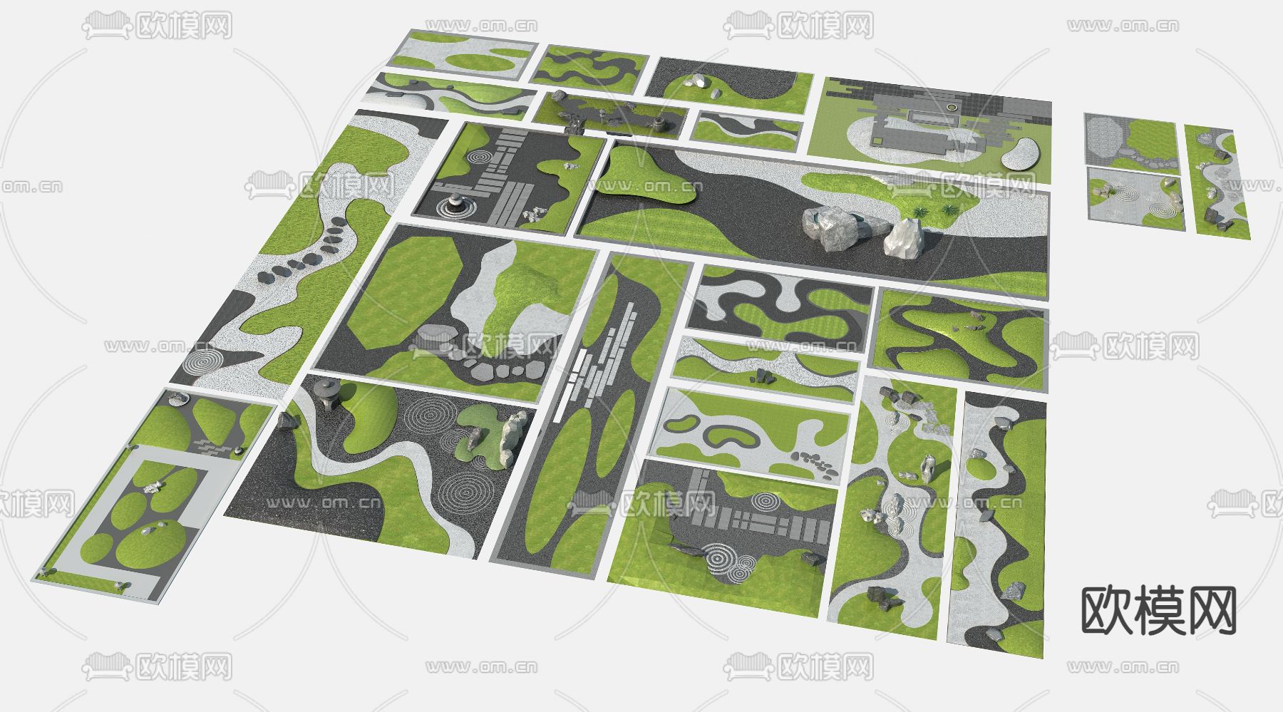 假山 假石 微地形 园艺小品3d模型下载