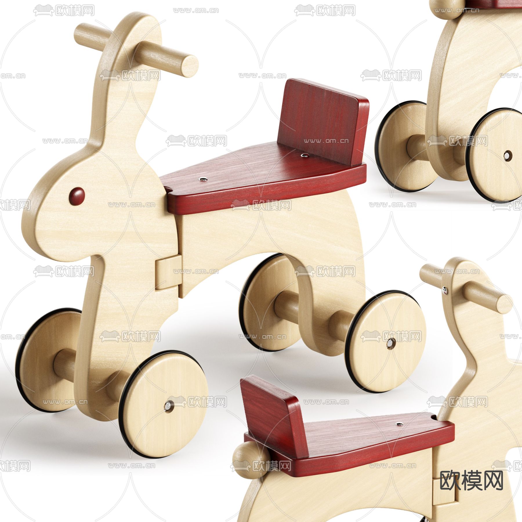 儿童车 玩具车 木马车3d模型下载