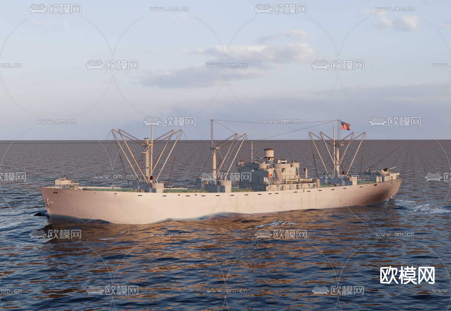 运输舰su模型下载（渲染图1）