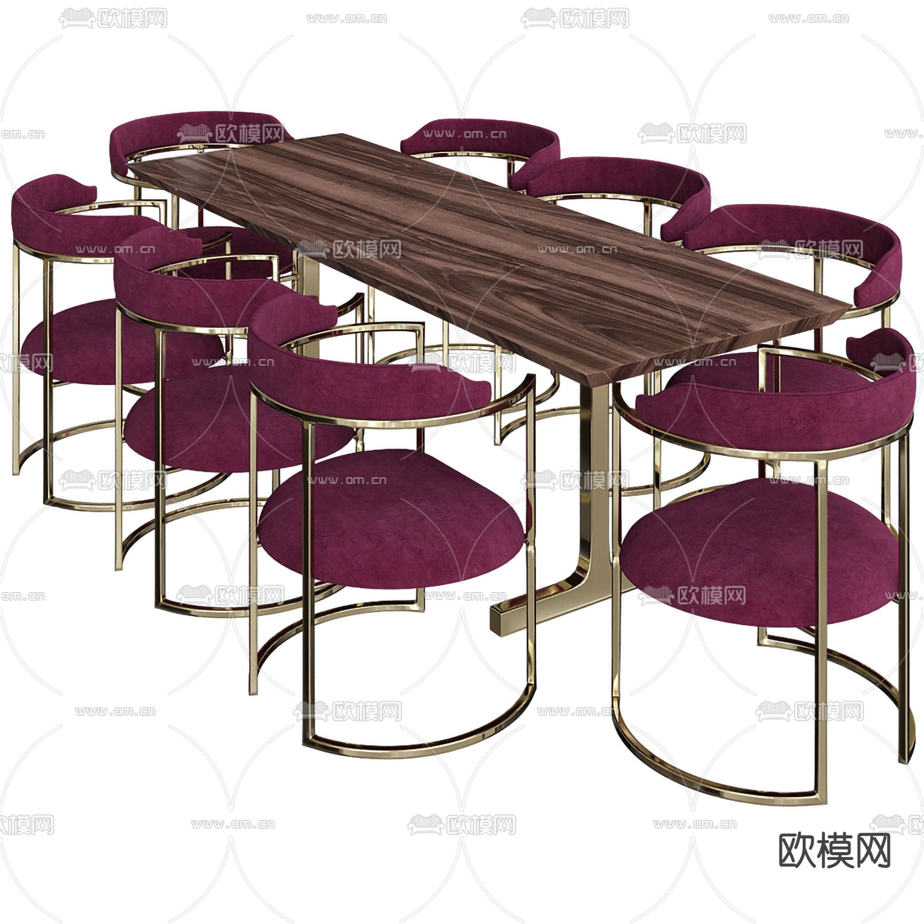 后现代餐桌椅3d模型下载