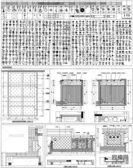 園林花園 空中庭院 屋頂花園 別墅花園CAD施工圖下載(渲染圖9)